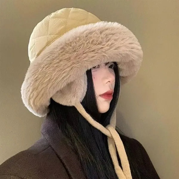 Winter Trapper Hat with Ear Flaps Plush Lined
