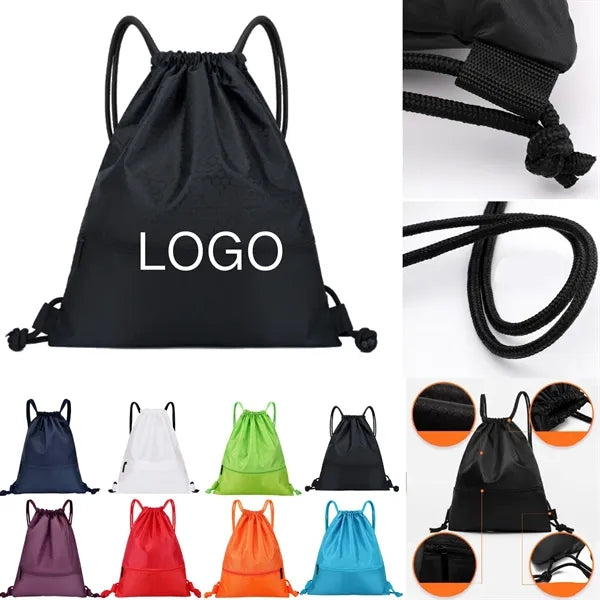 Polyester Drawstring Backpack Sports Travel Bag
