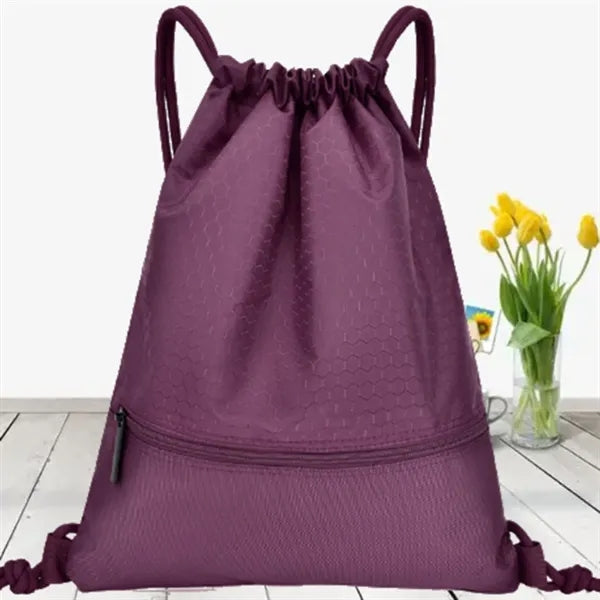 Polyester Drawstring Backpack Sports Travel Bag