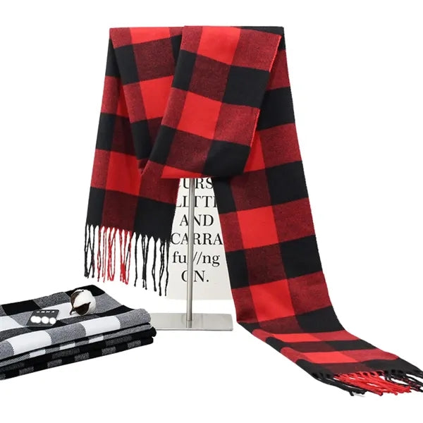 Warm Faux Cashmere Scarf with Tassels