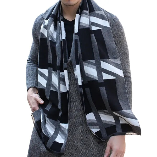 Warm Faux Cashmere Scarf with Tassels
