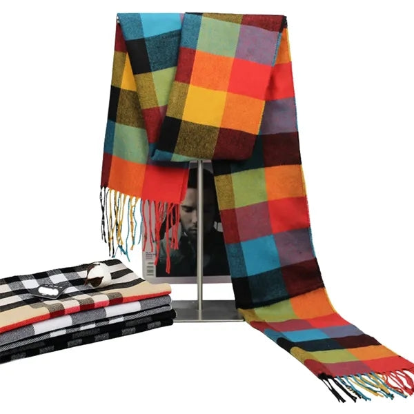 Warm Faux Cashmere Scarf with Tassels