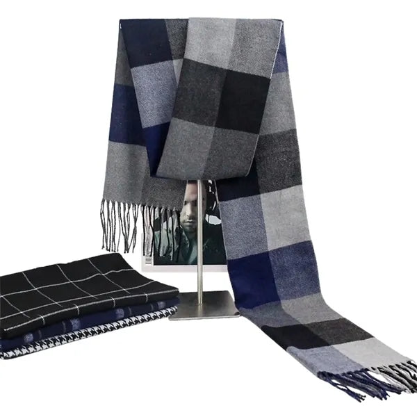 Warm Faux Cashmere Scarf with Tassels