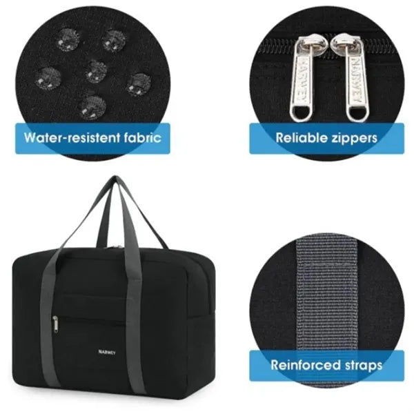 Foldable Travel Duffel Bag with Water - Resistant Fabric