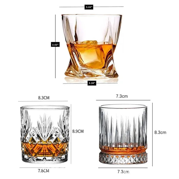9Oz.Unique Twist Design Whiskey Glass