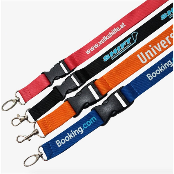Quick Release Buckle Polyester Lanyards with custom logo