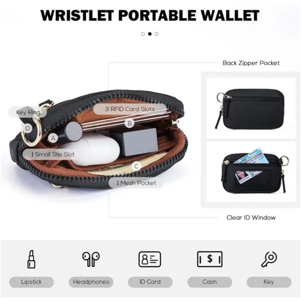 3-in-1 RFID Blocking Wristlet Wallet for Women