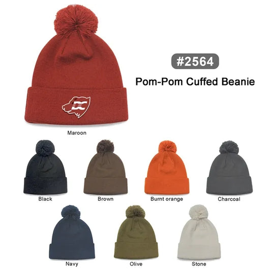 12" Knit Beanie Pompon