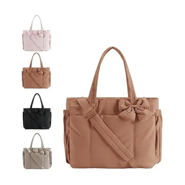 Large Capacity Tote Bag with Bow Decoration