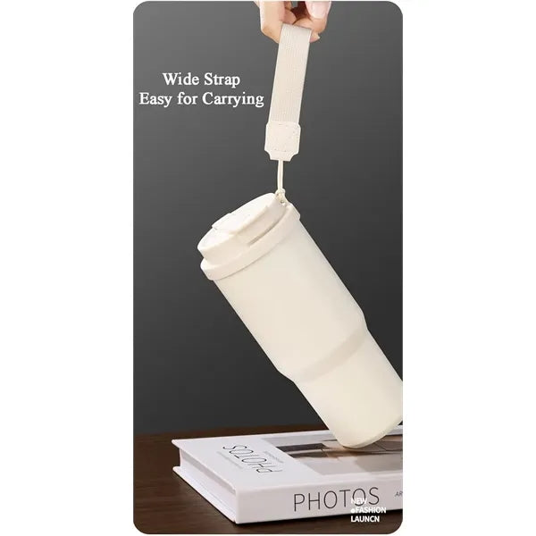 25oz Stainless Steel Car Coffee Mug with Lid and Straw