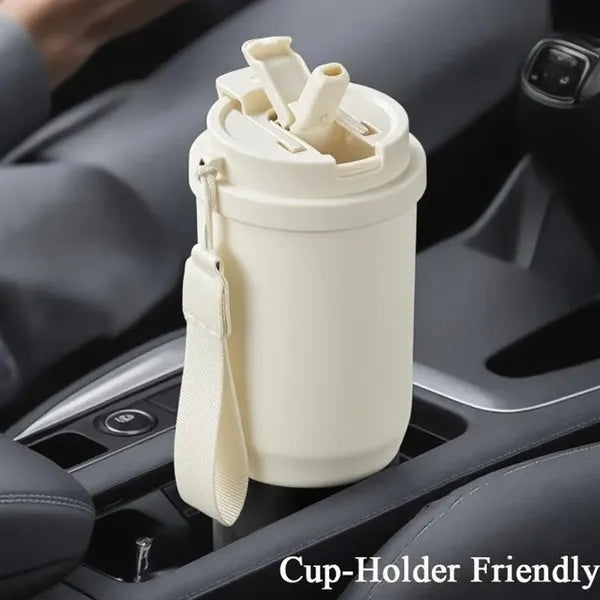 25oz Stainless Steel Car Coffee Mug with Lid and Straw