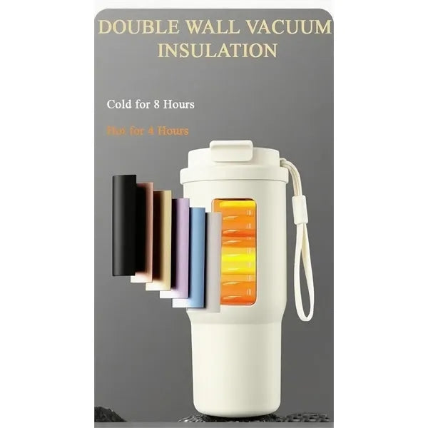 25oz Stainless Steel Car Coffee Mug with Lid and Straw