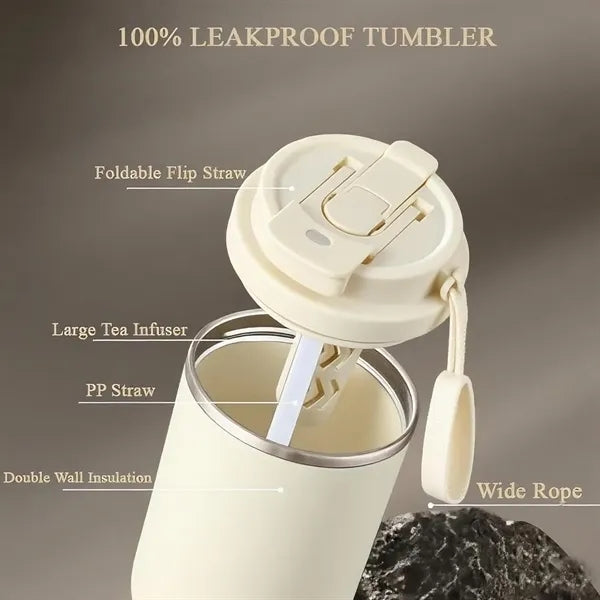 25oz Stainless Steel Car Coffee Mug with Lid and Straw