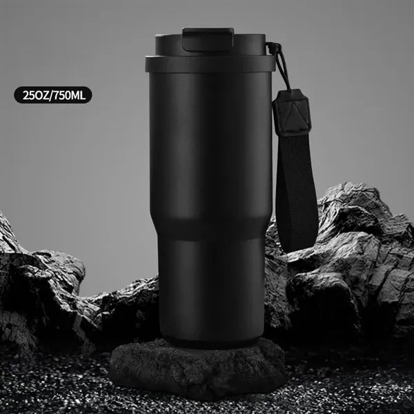 25oz Stainless Steel Car Coffee Mug with Lid and Straw