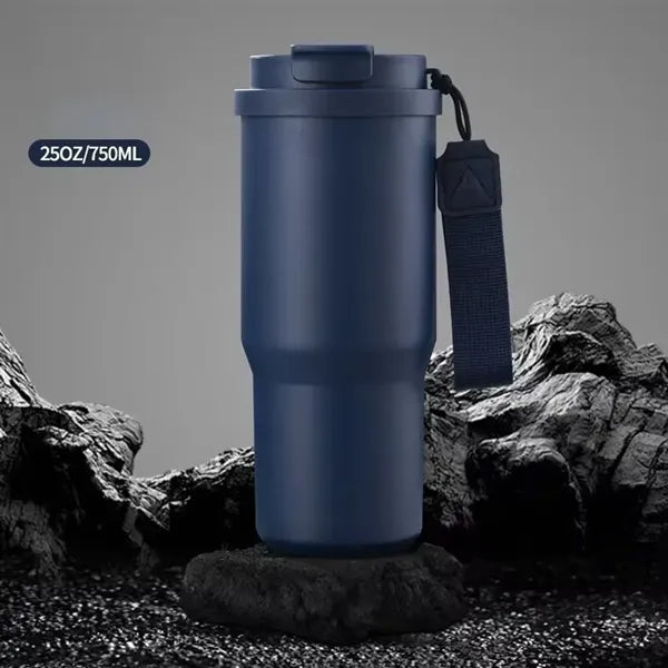 25oz Stainless Steel Car Coffee Mug with Lid and Straw