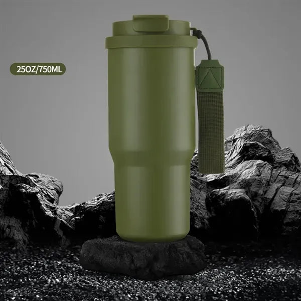 25oz Stainless Steel Car Coffee Mug with Lid and Straw