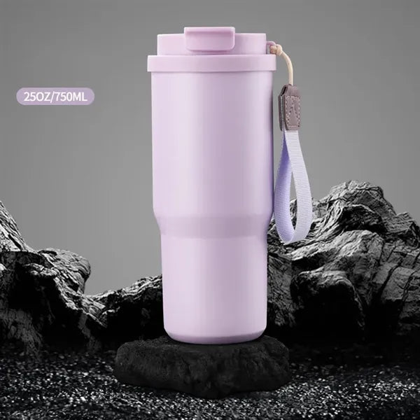 25oz Stainless Steel Car Coffee Mug with Lid and Straw