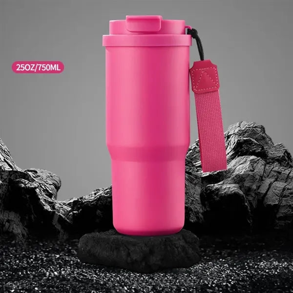 25oz Stainless Steel Car Coffee Mug with Lid and Straw