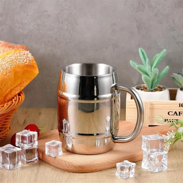 Beer Stein 15oz Stainless Steel Barrel Mug