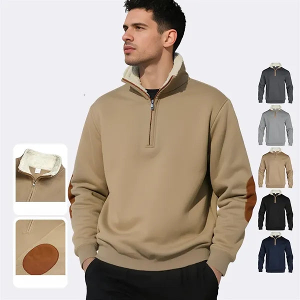 Sweatshirt Men's Quarter-Zip Fleece Pullover Hoodies