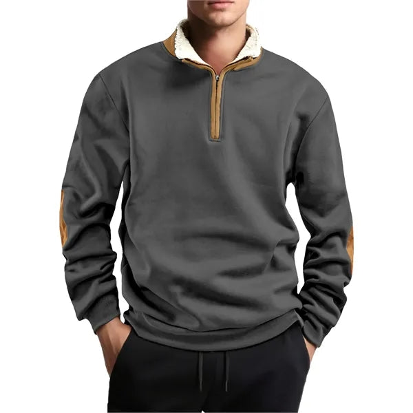 Sweatshirt Men's Quarter-Zip Fleece Pullover Hoodies