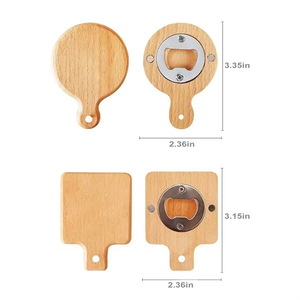 Solid Wood Fridge Magnet Bottle Opener