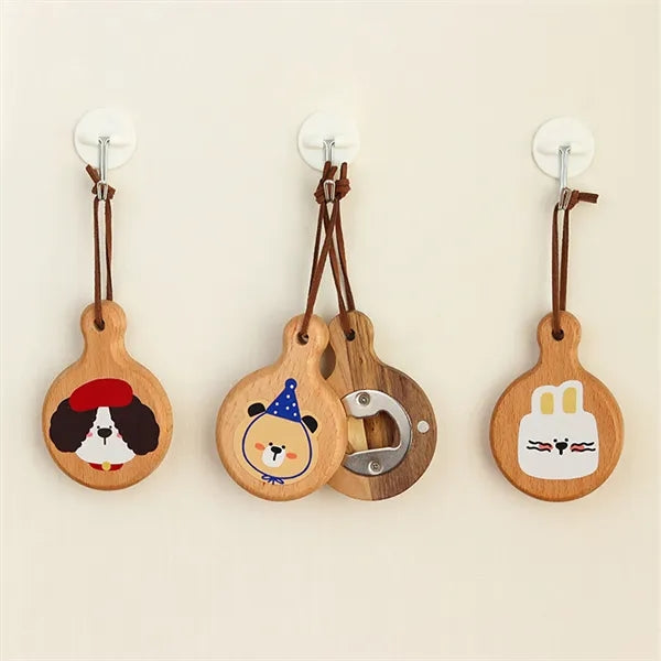 Solid Wood Fridge Magnet Bottle Opener