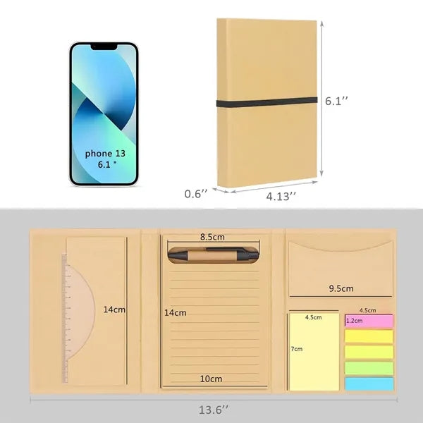 Tri-Fold Notebook With Sticky Notes