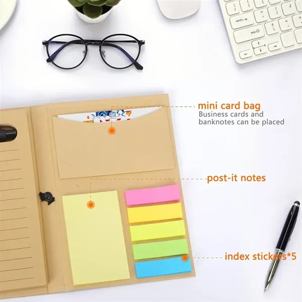 Tri-Fold Notebook With Sticky Notes