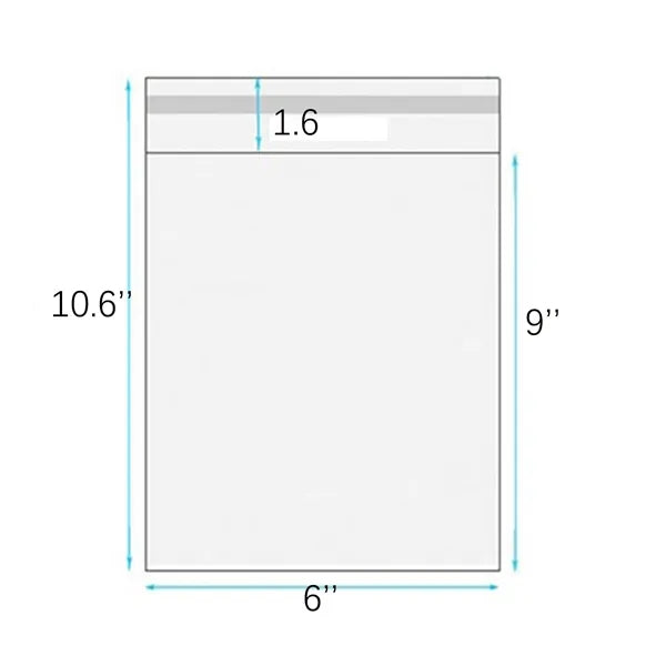 Clear Resealable Cellophane Bags 6" x 10.6"