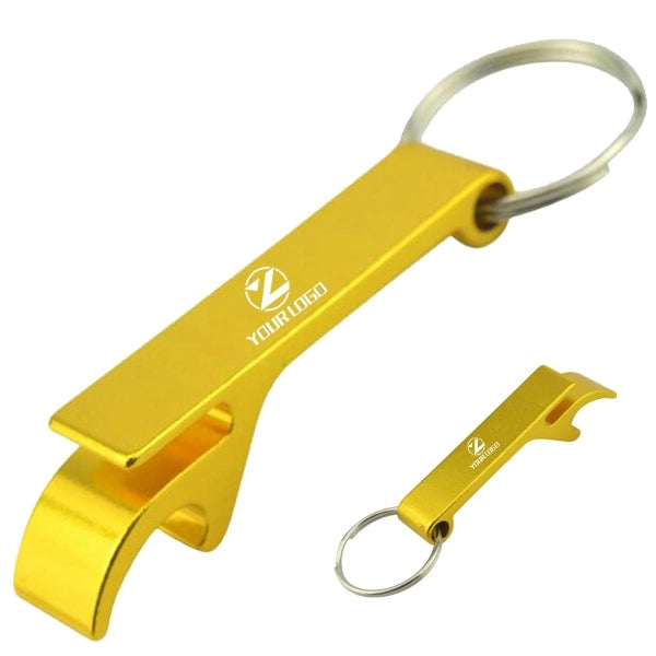 Aluminum Bottle/Can Opener Key Chain W/Key Rings
