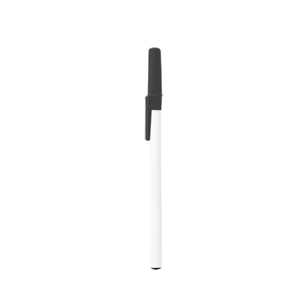 White Plastic Barrel Stick Pen