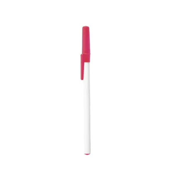 White Plastic Barrel Stick Pen