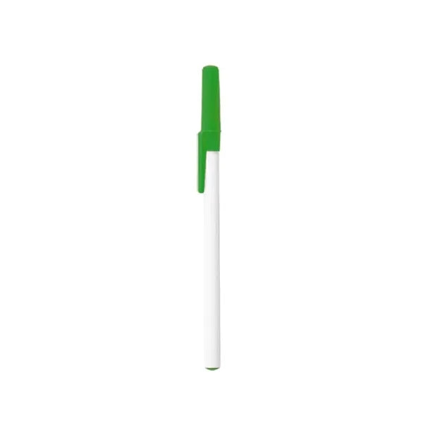 White Plastic Barrel Stick Pen