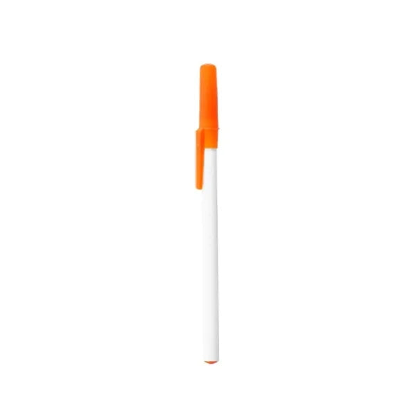 White Plastic Barrel Stick Pen