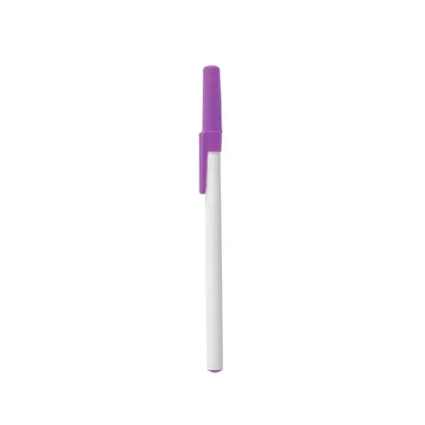White Plastic Barrel Stick Pen