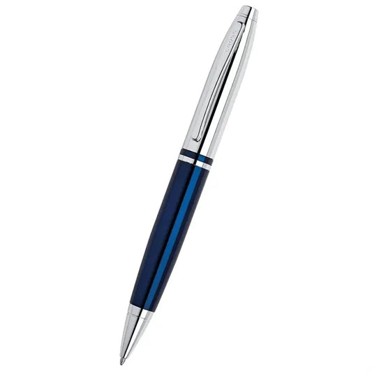 Cross Calais Ballpoint Pen - Chrome & Blue Lacquer