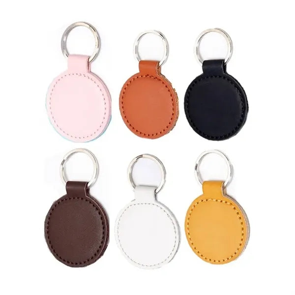 PU Leather Round Keychain