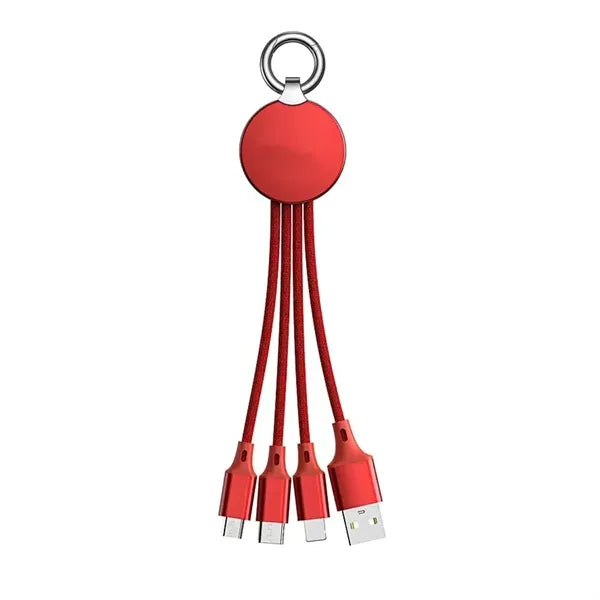 Led Light up Gift 3-In-1 Multi USB Charging Cable with Keyc