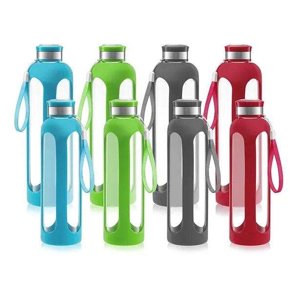 Silicone Sleeve Insulated Glass Bottle