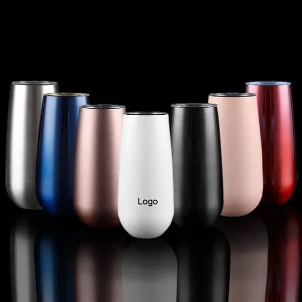 6 oz Stainless Steel Stemless Champagne Flute