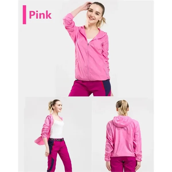 Hooded Drawstring Outdoor Anorak with Pouch