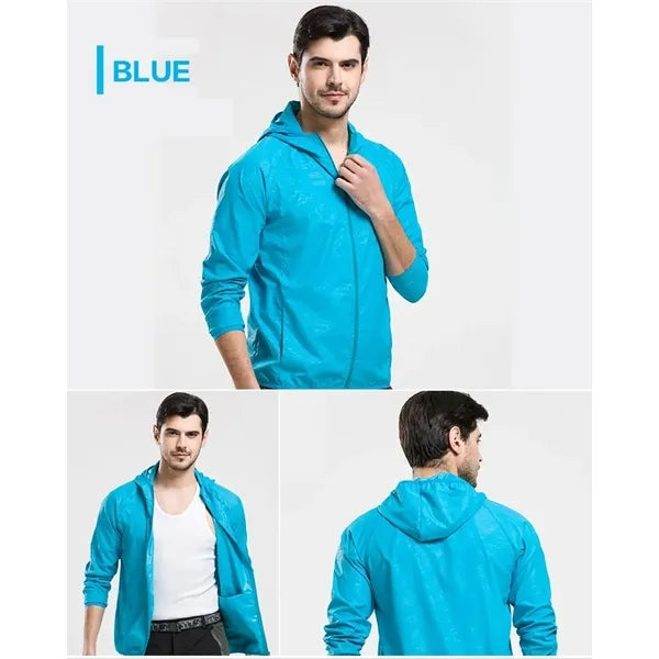 Hooded Drawstring Outdoor Anorak with Pouch