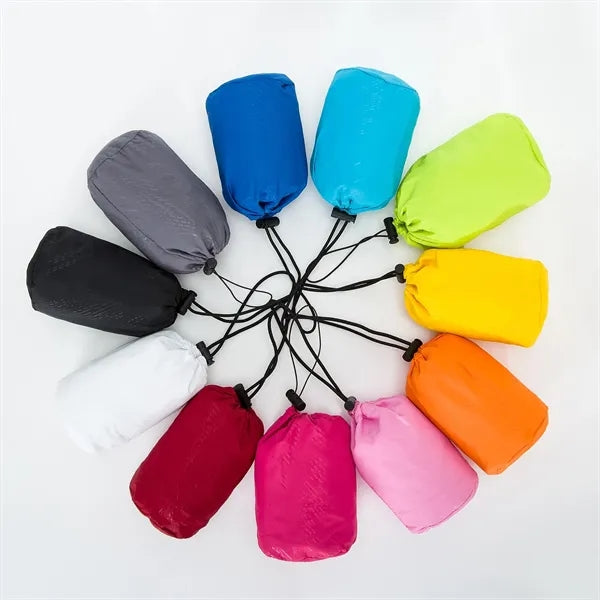 Hooded Drawstring Outdoor Anorak with Pouch