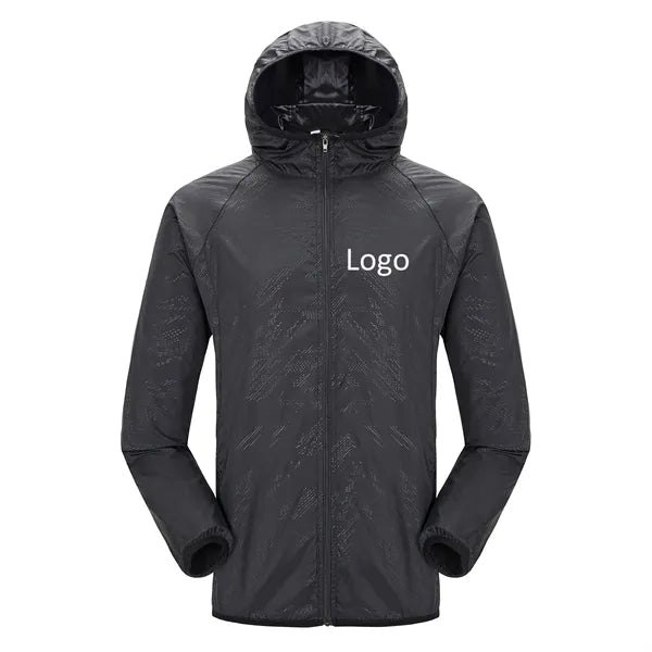 Hooded Drawstring Outdoor Anorak with Pouch