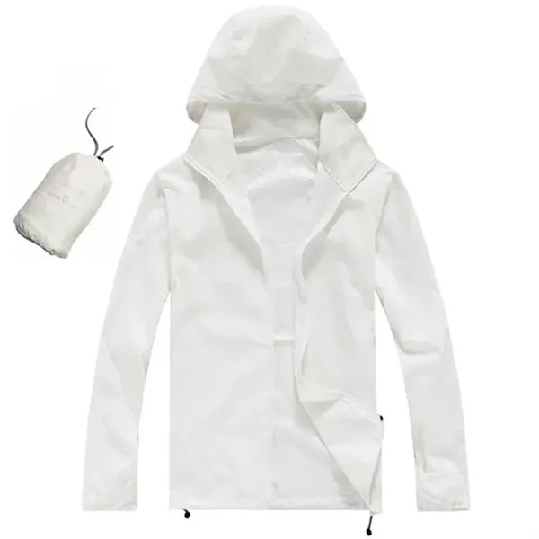 Hooded Drawstring Outdoor Anorak with Pouch