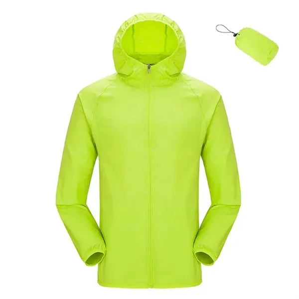 Hooded Drawstring Outdoor Anorak with Pouch