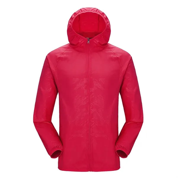 Hooded Drawstring Outdoor Anorak with Pouch
