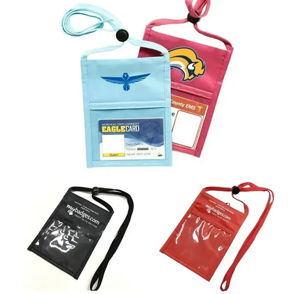 Double Clear Window Event Badge Pouch Holder