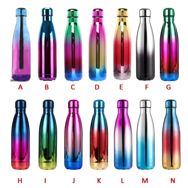 Stainless Steel Colorful Gradient Cola Shape Water Bottle